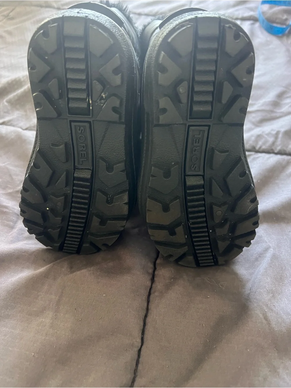 Sorel Kids Black Insulated Snow Boots with Faux Fur Cuff toddler 10